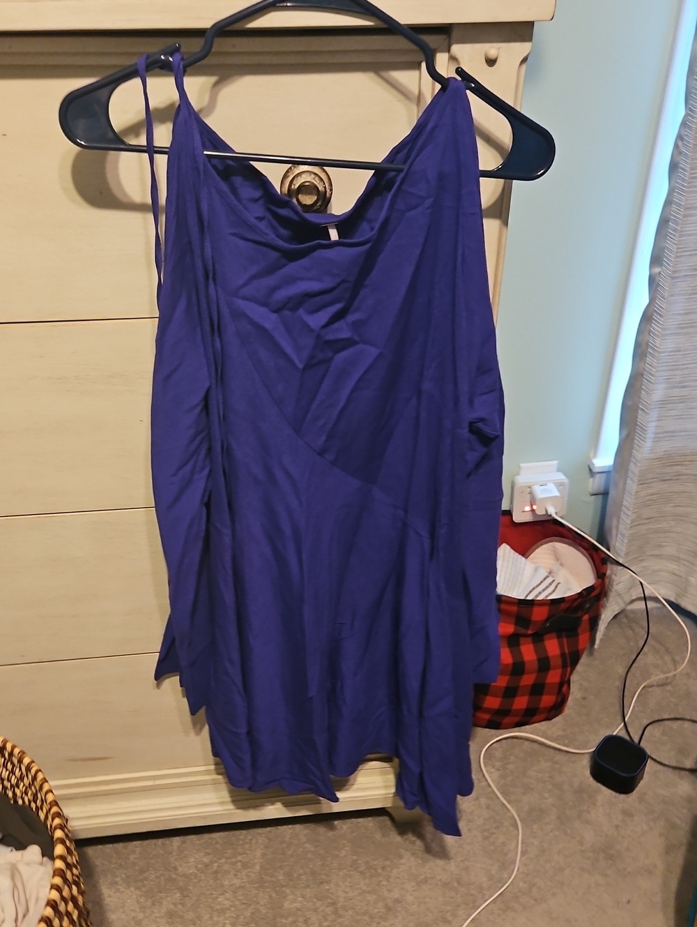 Free People Royal Purple Cold Shoulder Mini Dress/tunic